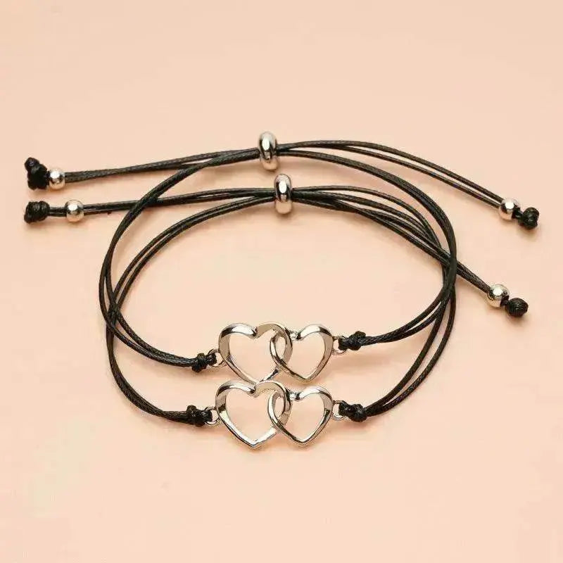 Creative Heart Shaped Wax Thread Braided Bracelet