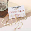 Creative Simple Retro Love Star Chain Ear rings Set