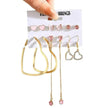 Creative Simple Retro Love Star Chain Ear rings Set