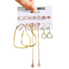 Creative Simple Retro Love Star Chain Ear rings Set