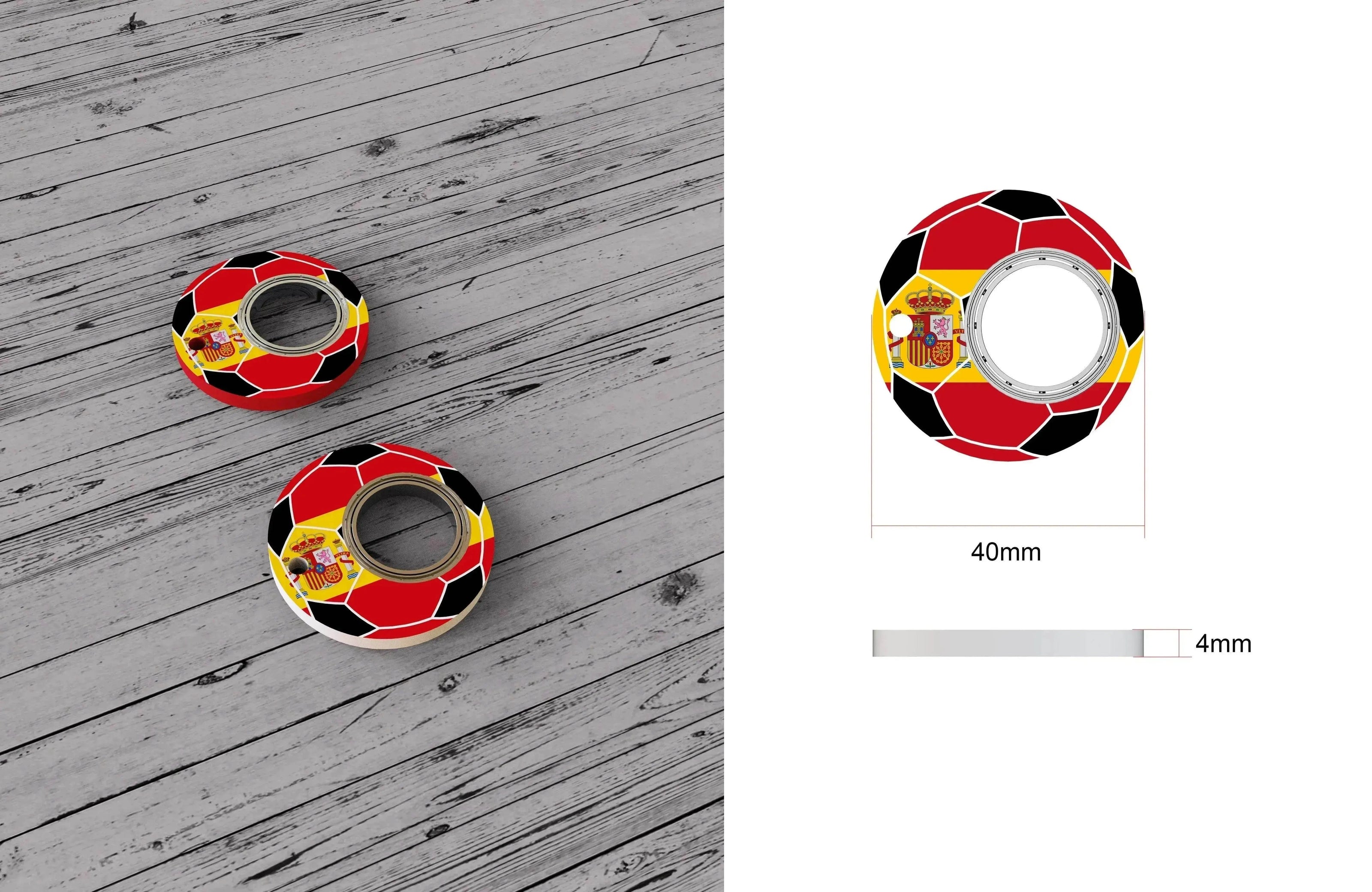 Creative Soccer World Teams Fidget Spinner Anti-Anxiety Relieves Stress Toy Keychain