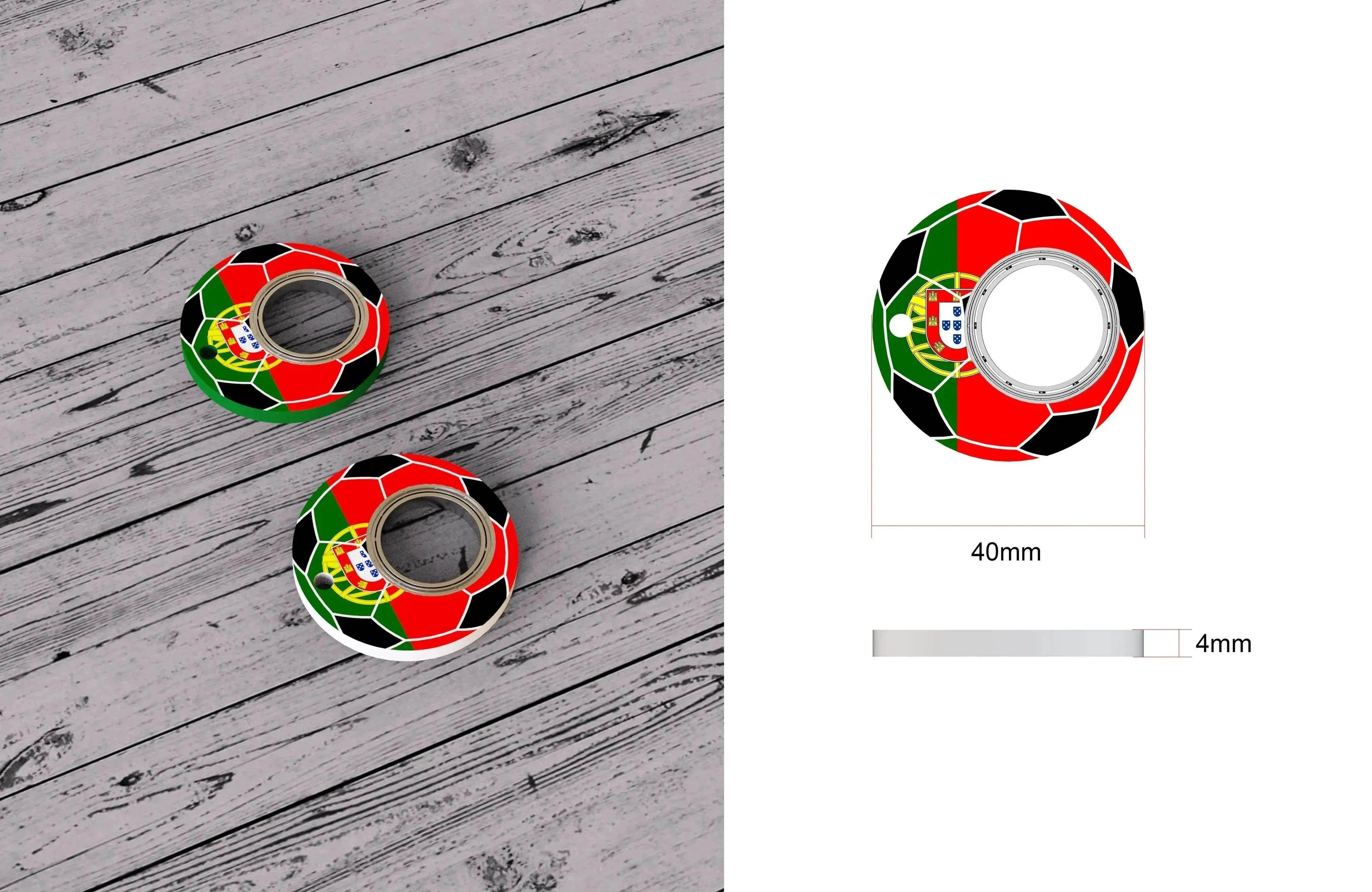 Creative Soccer World Teams Fidget Spinner Anti-Anxiety Relieves Stress Toy Keychain