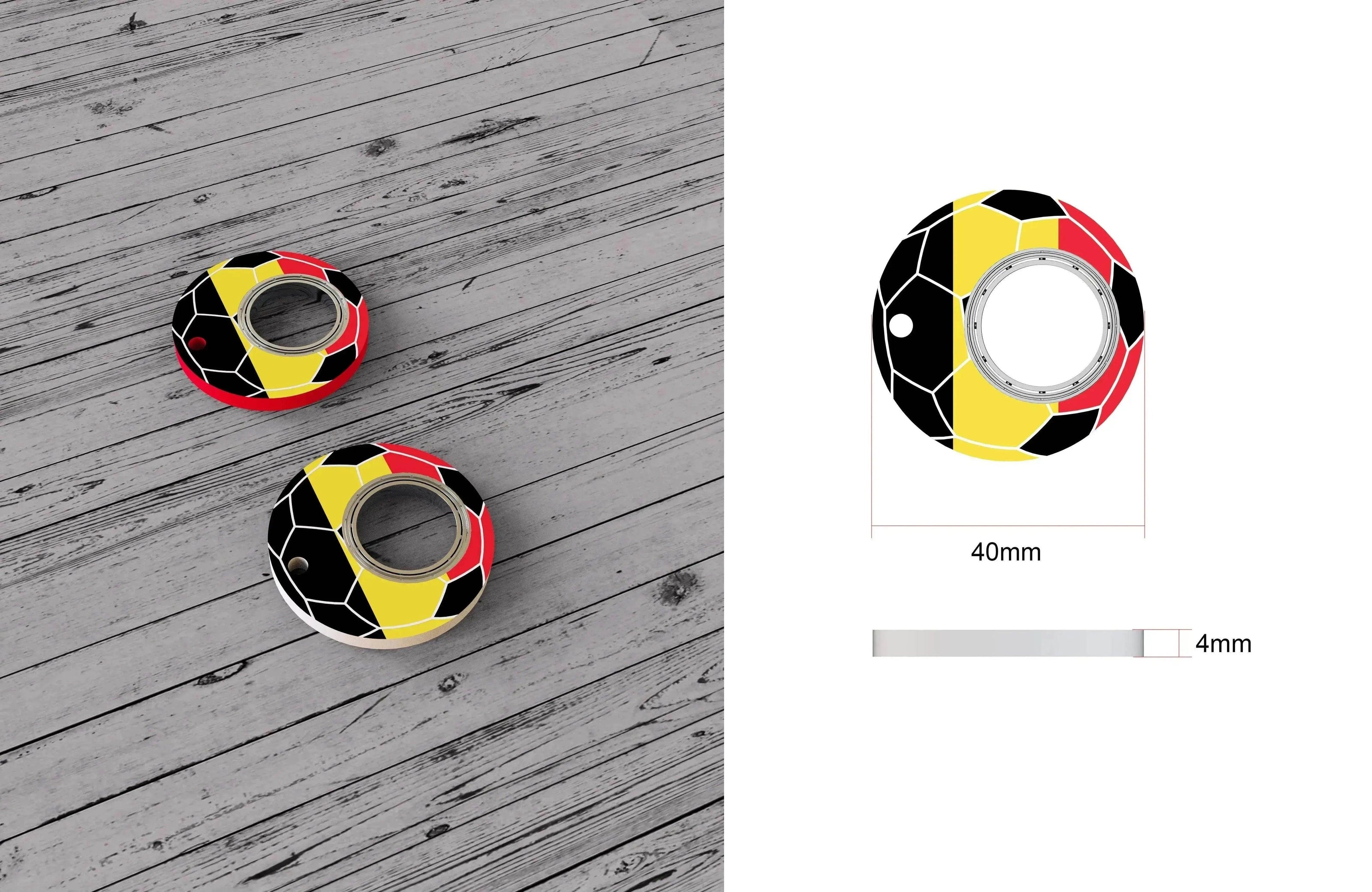 Creative Soccer World Teams Fidget Spinner Anti-Anxiety Relieves Stress Toy Keychain