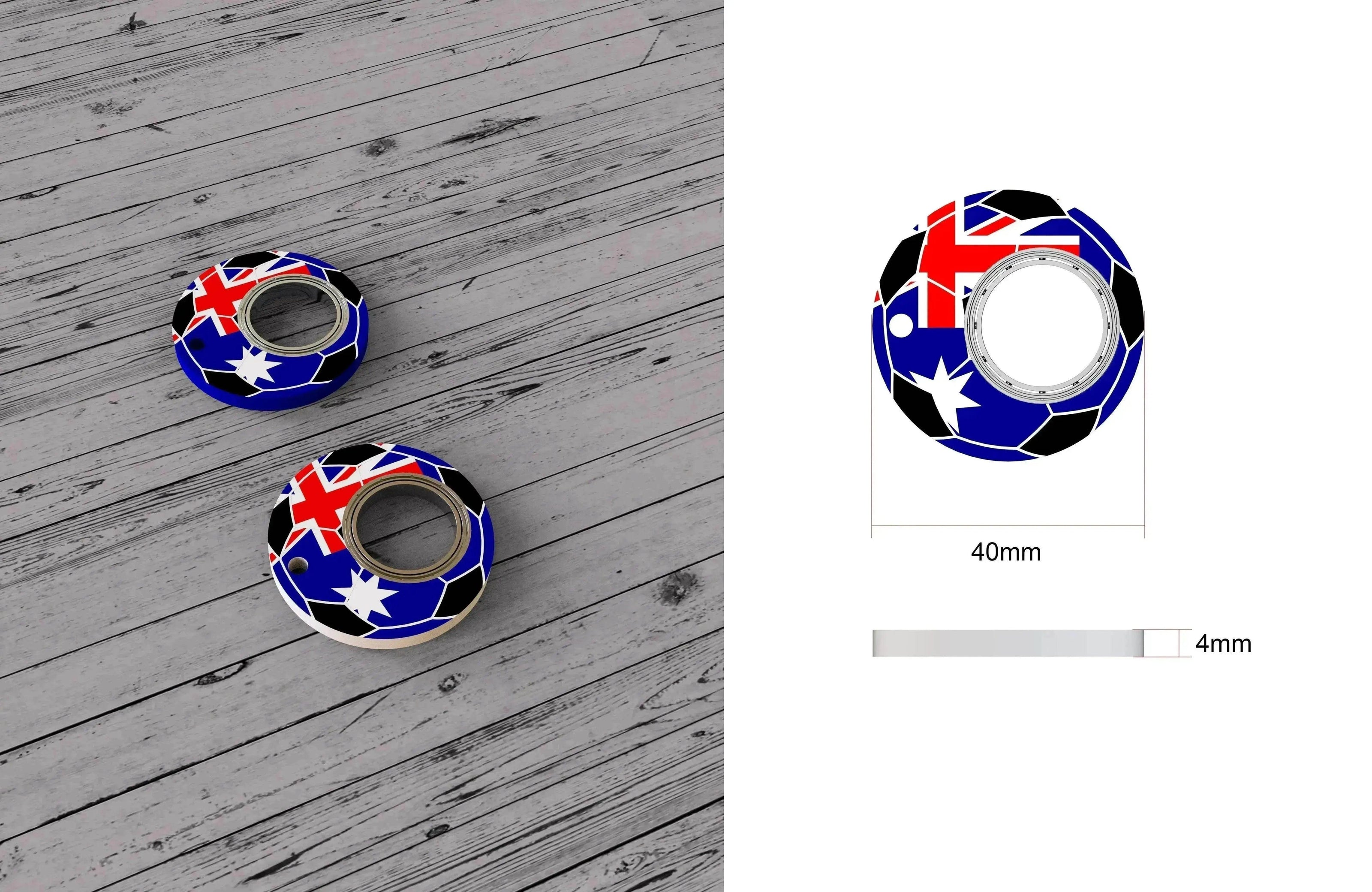 Creative Soccer World Teams Fidget Spinner Anti-Anxiety Relieves Stress Toy Keychain