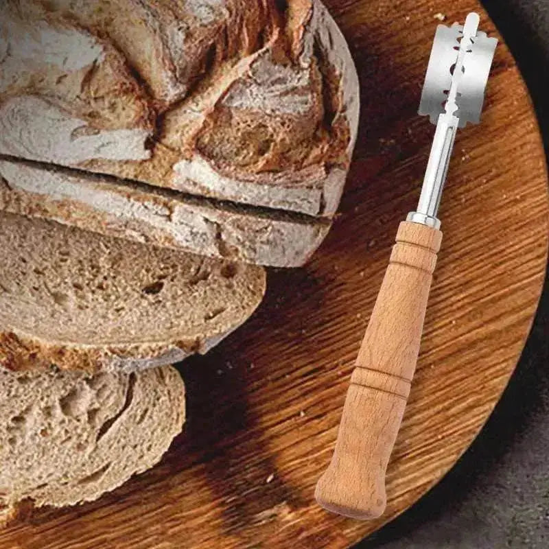 Creative Style Wooden Handle Arc Bread Stainless Steel Cutter Knife