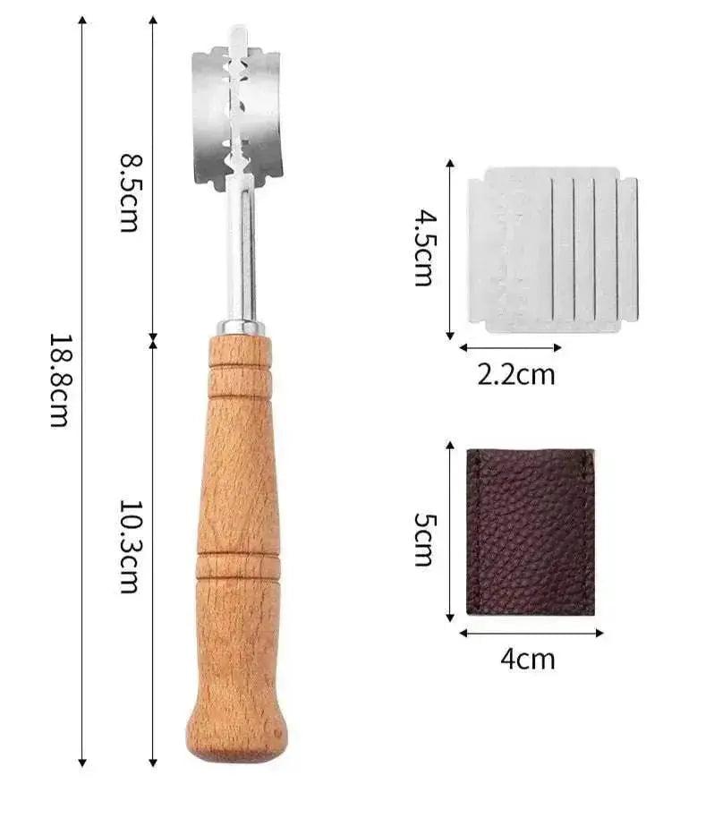 Creative Style Wooden Handle Arc Bread Stainless Steel Cutter Knife