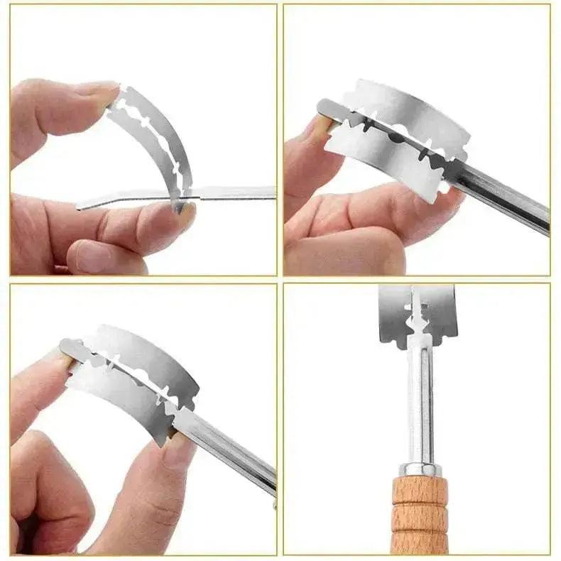Creative Style Wooden Handle Arc Bread Stainless Steel Cutter Knife