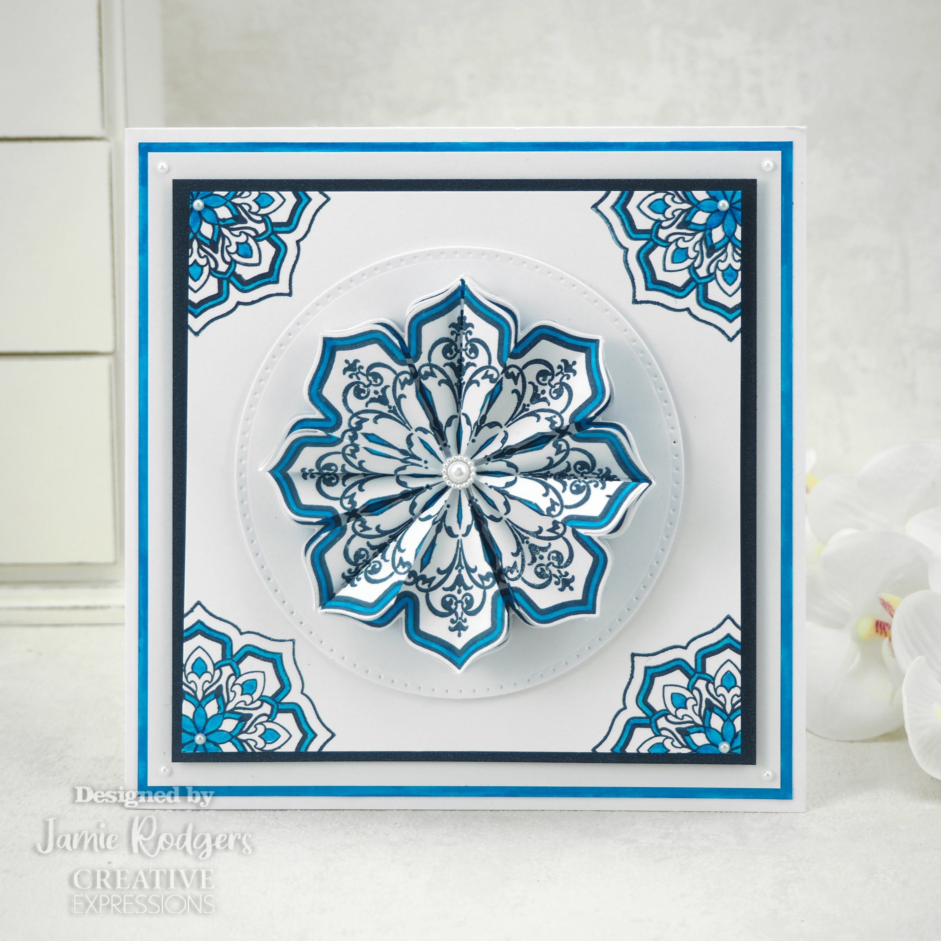 Creative Expressions Jamie Rodgers Pointy Petals Tea Bag Folding 6 in x 8 in Stamp Set