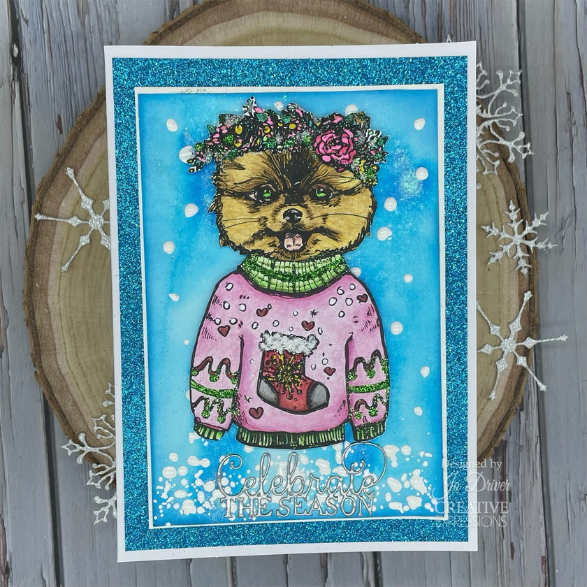 Creative Expressions Jane Davenport Merry Cutemas 6 in x 8 in Clear Stamp Set
