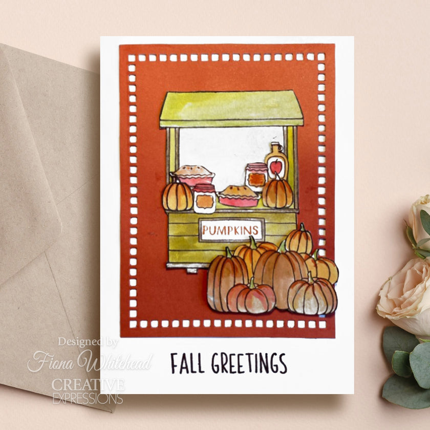 Creative Expressions Jane's Doodles Apple Pumpkin Spice 6 in x 8 in Clear Stamp Set