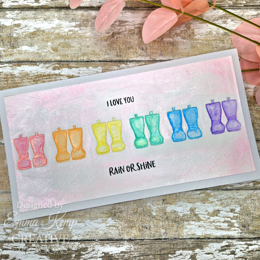 Creative Expressions Jane's Doodles Rain or Shine 4 in x 6 in Clear Stamp Set