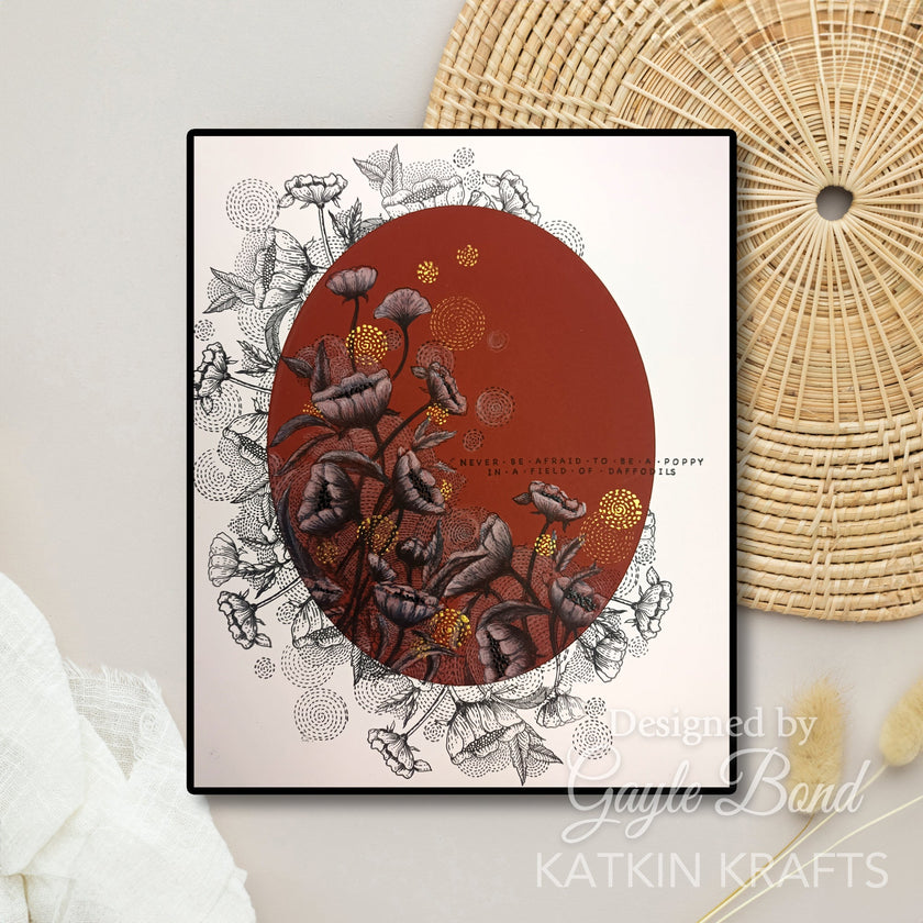 Katkin Krafts Poppy Power 6 in x 8 in Clear Stamp Set