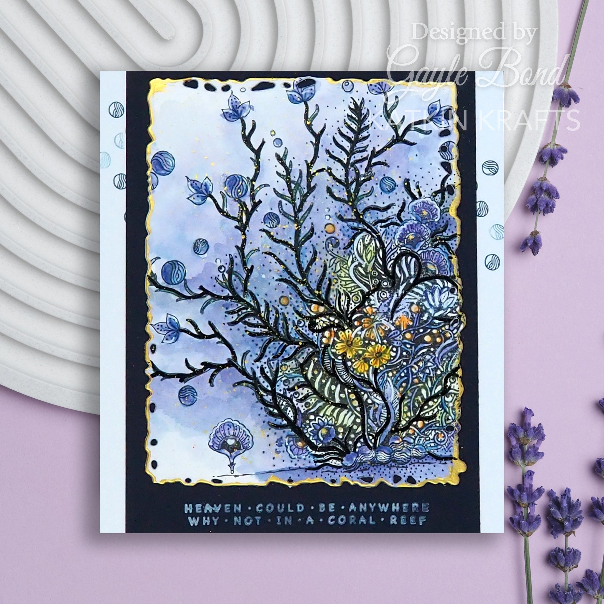 Katkin Krafts Coral Waters 6 in x 8 in Clear Stamp Set