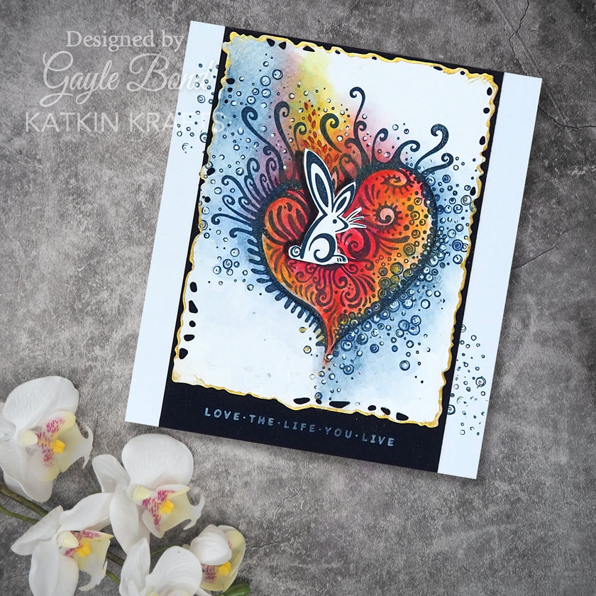 Katkin Kraft Love Is All Around 6 in x 8 in Clear Stamp Set