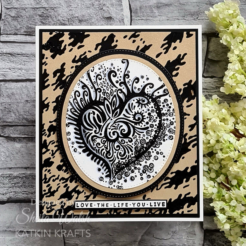 Katkin Kraft Love Is All Around 6 in x 8 in Clear Stamp Set