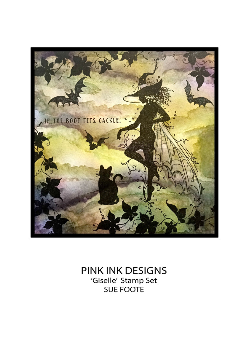 Pink Ink Designs Giselle 6 in x 8 in Clear Stamp Set