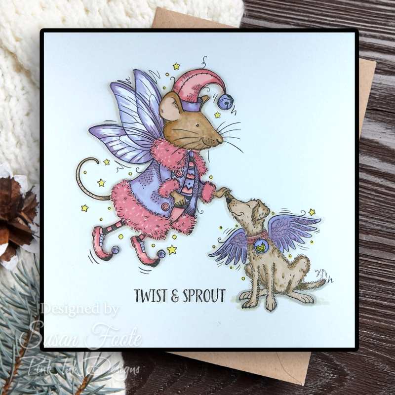 Pink Ink Designs Twist & Sprout 6 in x 8 in Clear Stamp Set