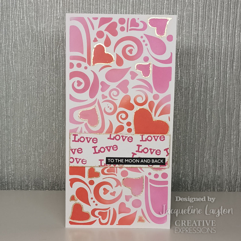 Woodware Clear Singles Bubble Heart 4 in x 6 in Stamp