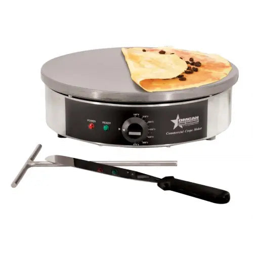Crêpière ronde de 16 pouces – 120 V – 1 800 W – Fonte polie – Thermostat réglable