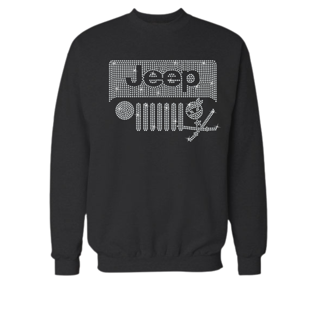 Jeep & Ninja Rhinestone Shirt – Biker & Off-Road Sparkle Bling Apparel | Blingdazzel