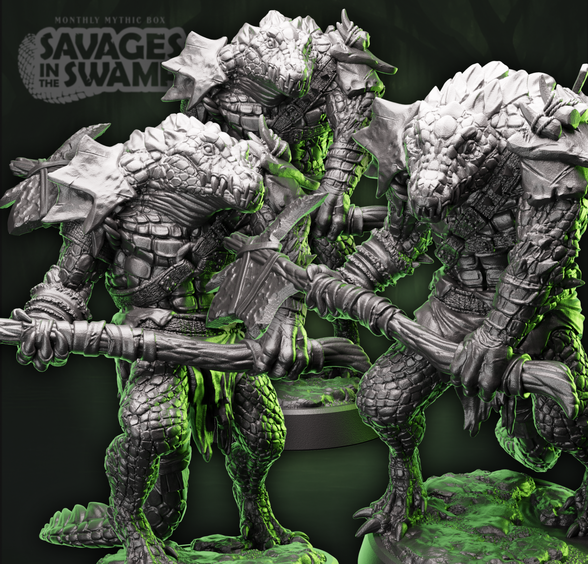Crocodile Fighter Warband | Greataxe | Medium (1in base) | 5e