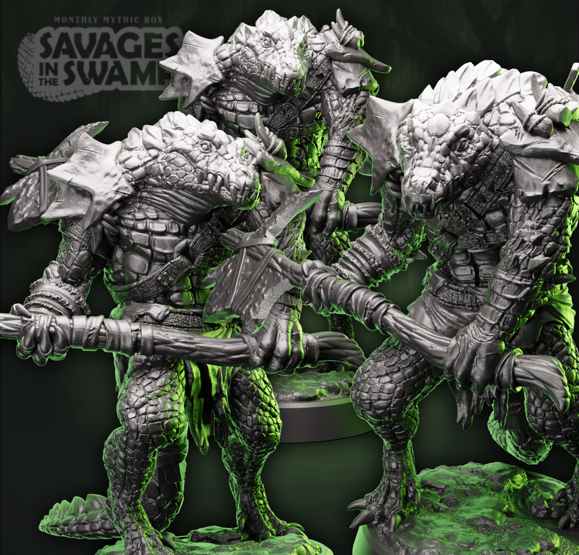 Crocodile Fighter Warband | Greataxe | Medium (1in base) | 5e