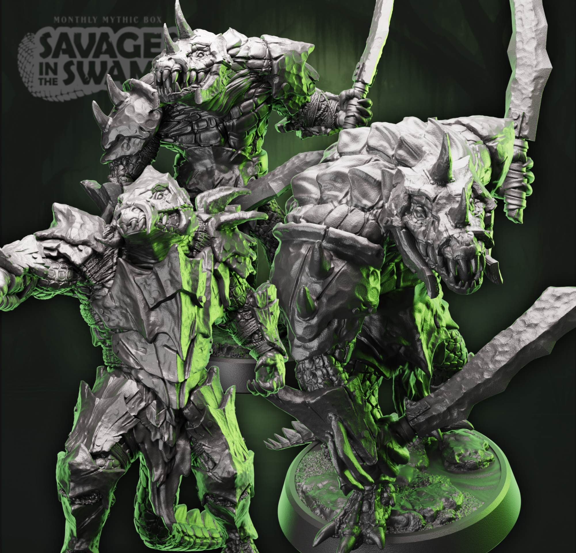 Crocodile Fighter Warband | Swords | Medium (1in base) | 5e