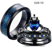 Crown heart sapphire Inlaid female ring