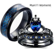 Crown heart sapphire Inlaid female ring