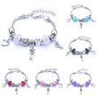 Crown, peach heart, owl, elephant pendant, multi-element large beads, retro female bracelet