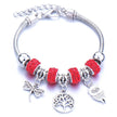 Crown, peach heart, owl, elephant pendant, multi-element large beads, retro female bracelet