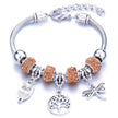 Crown, peach heart, owl, elephant pendant, multi-element large beads, retro female bracelet