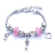 Crown, peach heart, owl, elephant pendant, multi-element large beads, retro female bracelet