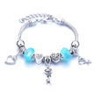 Crown, peach heart, owl, elephant pendant, multi-element large beads, retro female bracelet