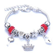 Crown, peach heart, owl, elephant pendant, multi-element large beads, retro female bracelet