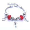 Crown, peach heart, owl, elephant pendant, multi-element large beads, retro female bracelet