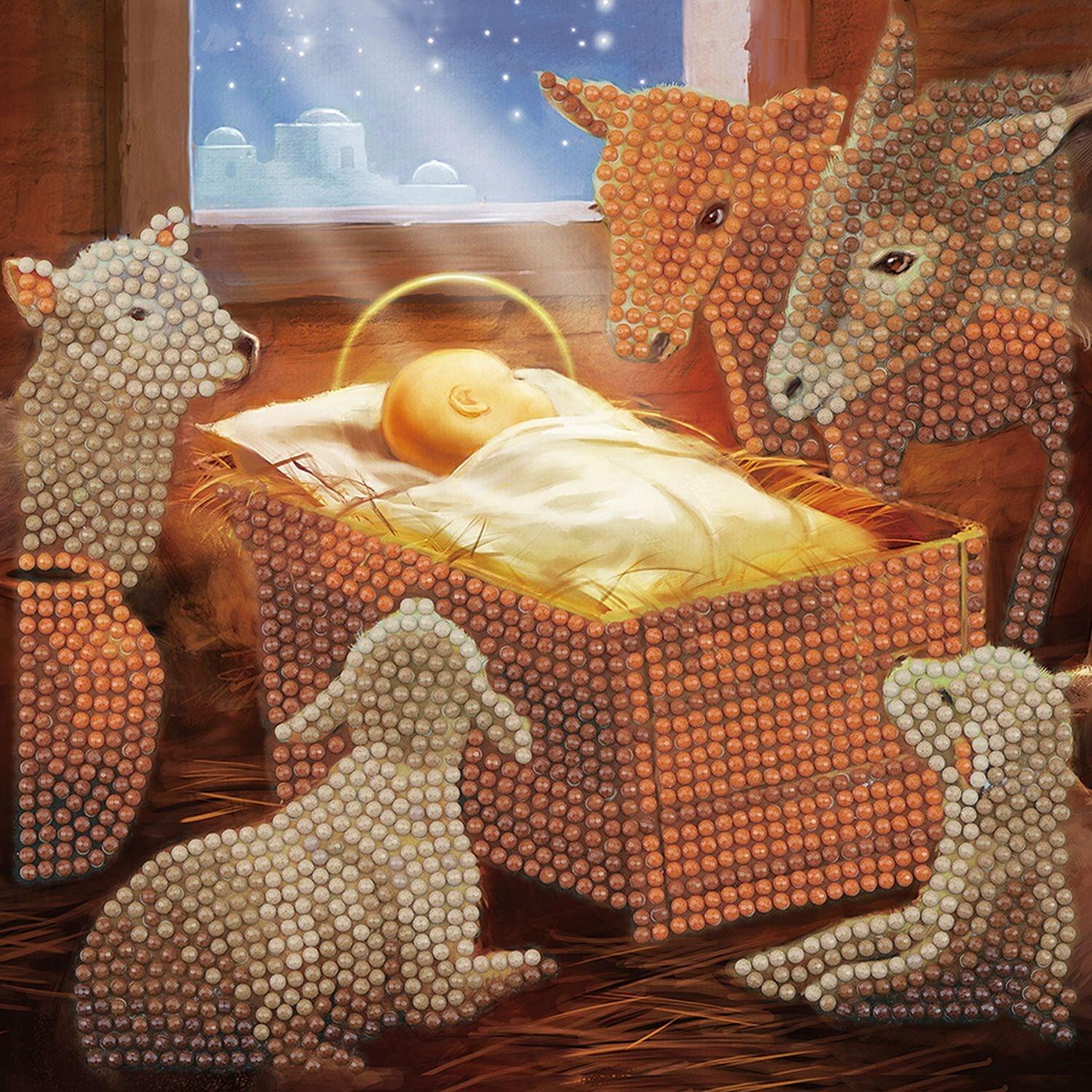 Crystal Art - Carte CA - Babyin A Manger