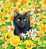 Crystal Art - CA Card - Cat Among the Flowers