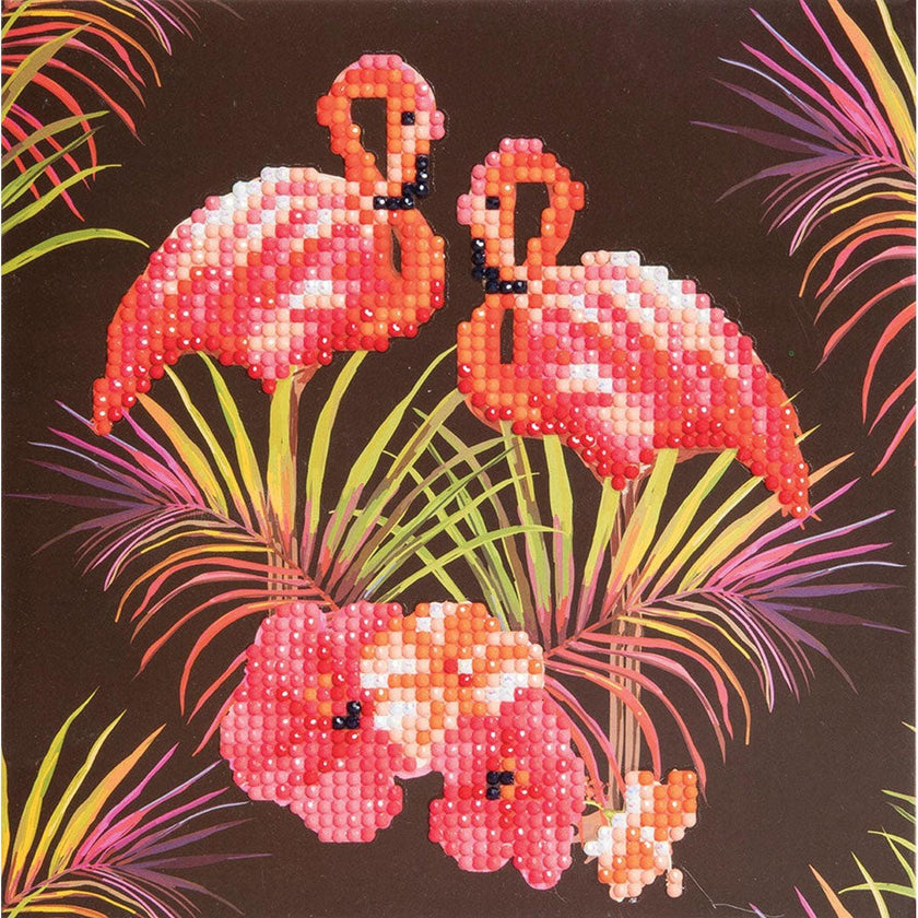 Crystal Art - CA Card - Flamingos