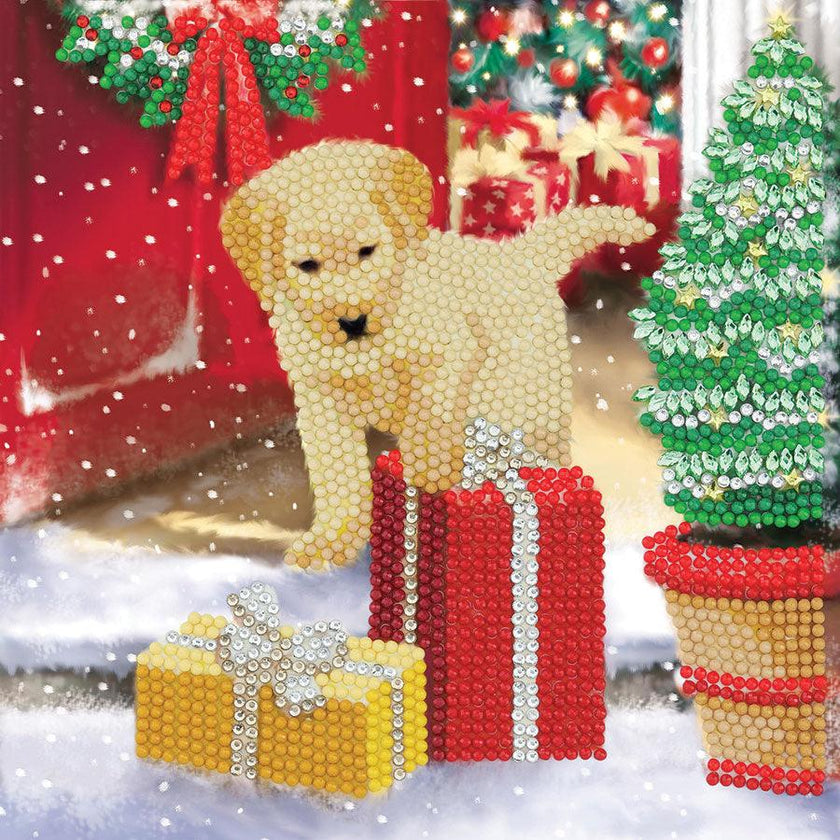 Crystal Art - CA Card Kit: Labrador Pup