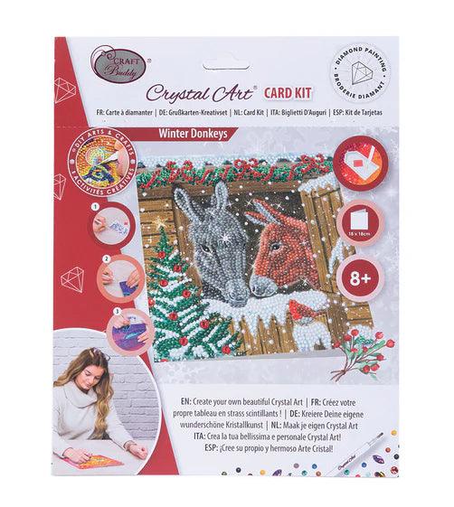 Crystal Art - Kit de cartes CA : Les ânes d'hiver