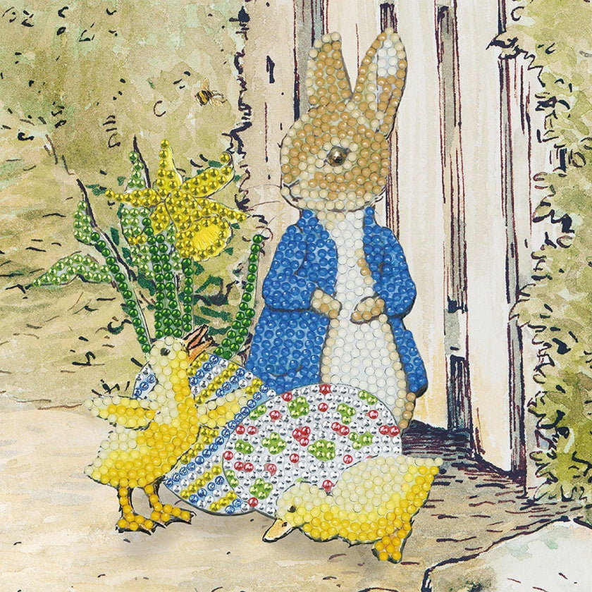 Crystal Art - Carte CA - Peter Rabbit et ses poussins