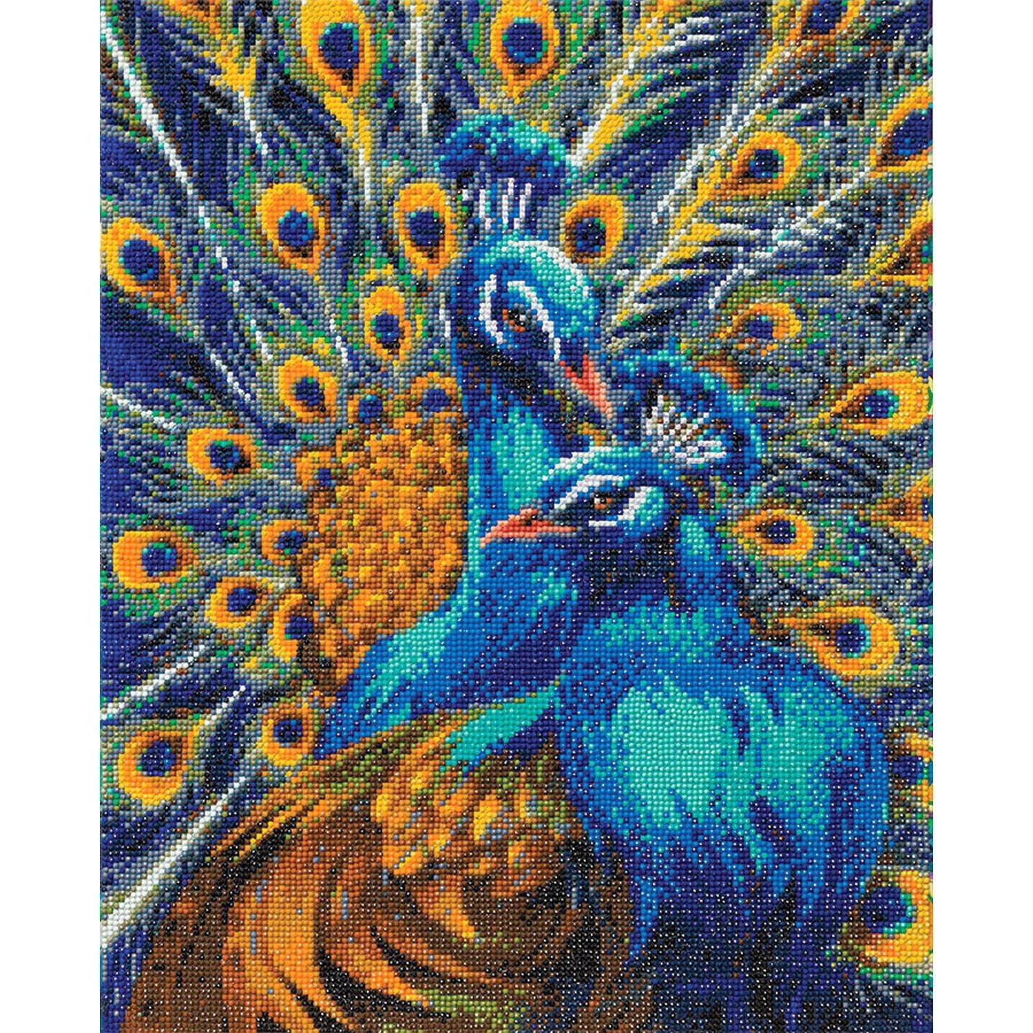 Crystal Art - CA Kit (Large) - Blue Rapsody Peacocks