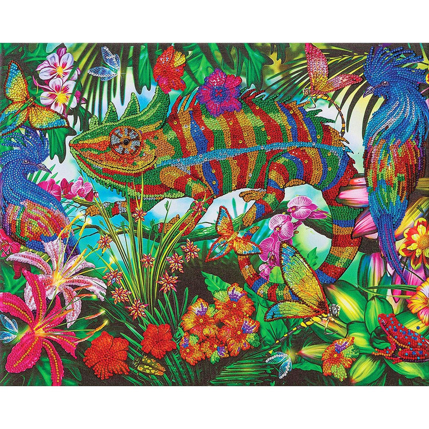 Crystal Art - CA Kit (Large) - Chameleon Jungle