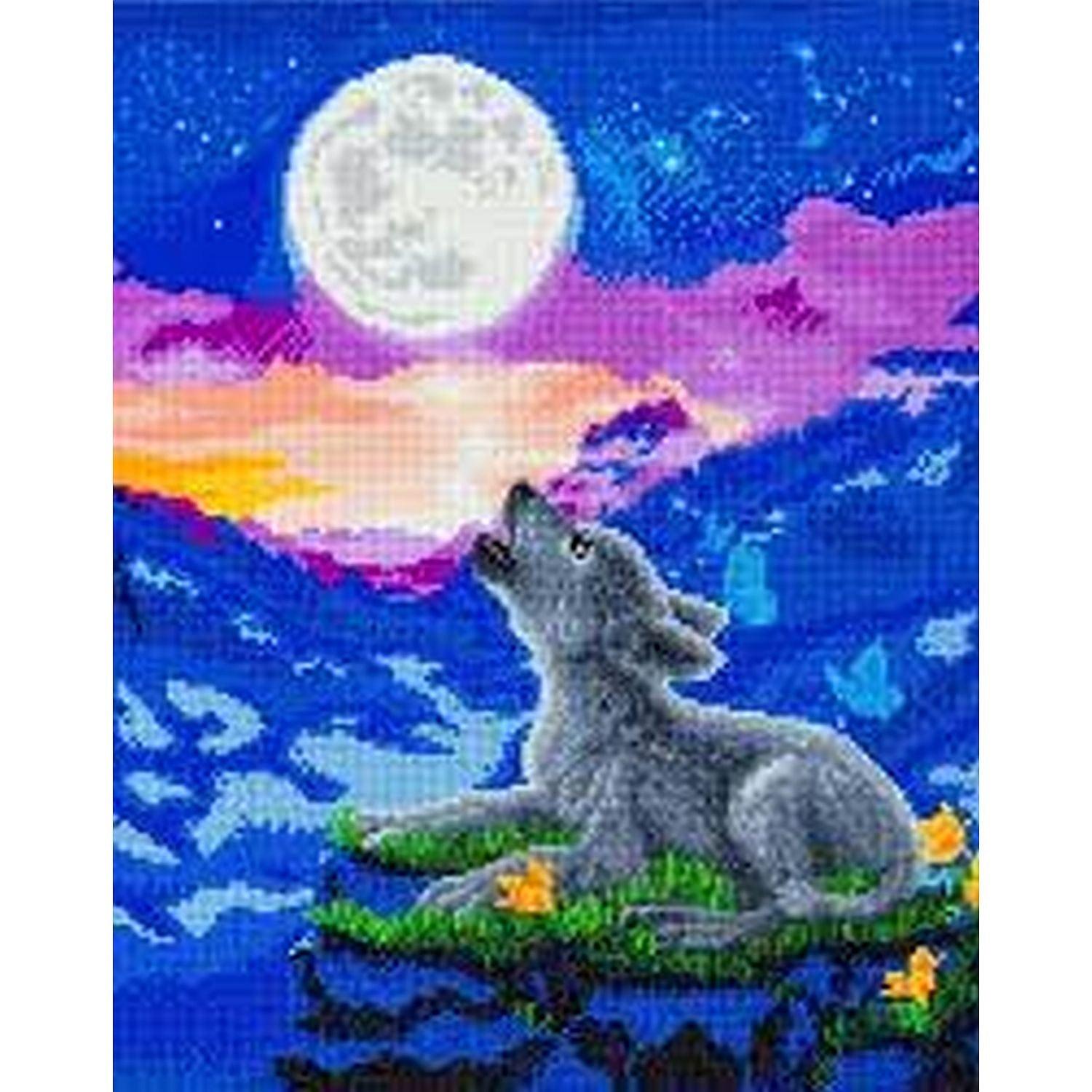Crystal Art - CA Kit (Large) - Howling Wolf Cub