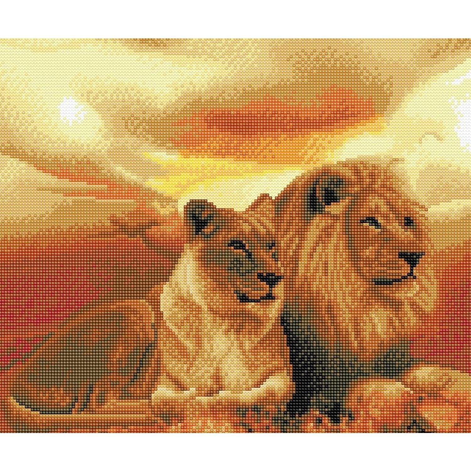 Crystal Art - CA Kit (Large) - Lions of the Savannah