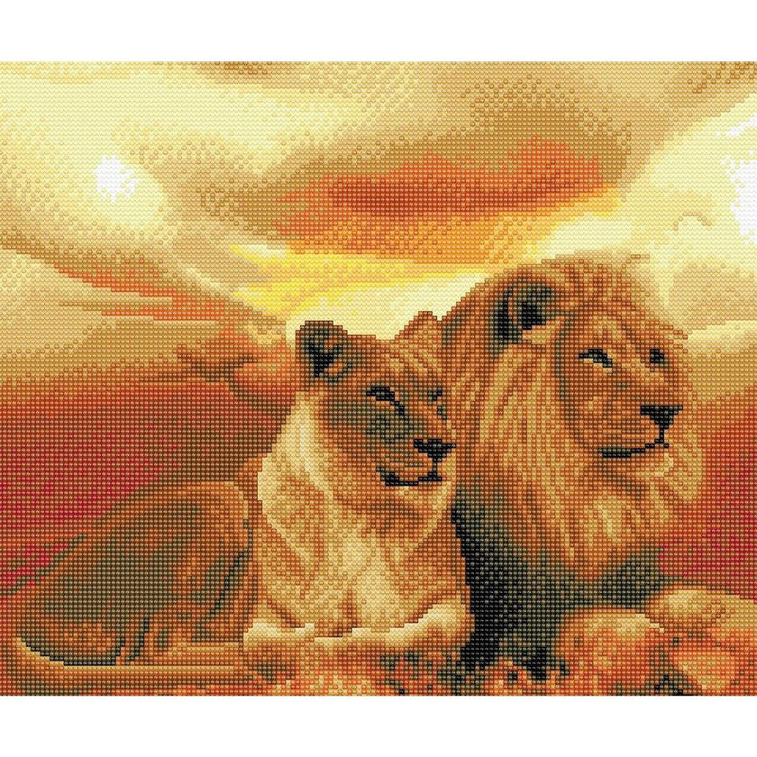 Crystal Art - CA Kit (Large) - Lions of the Savannah