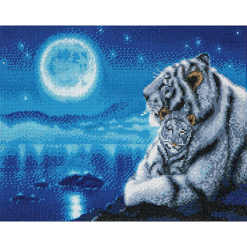 Crystal Art - CA Kit (Large) - Lullaby White Tigers
