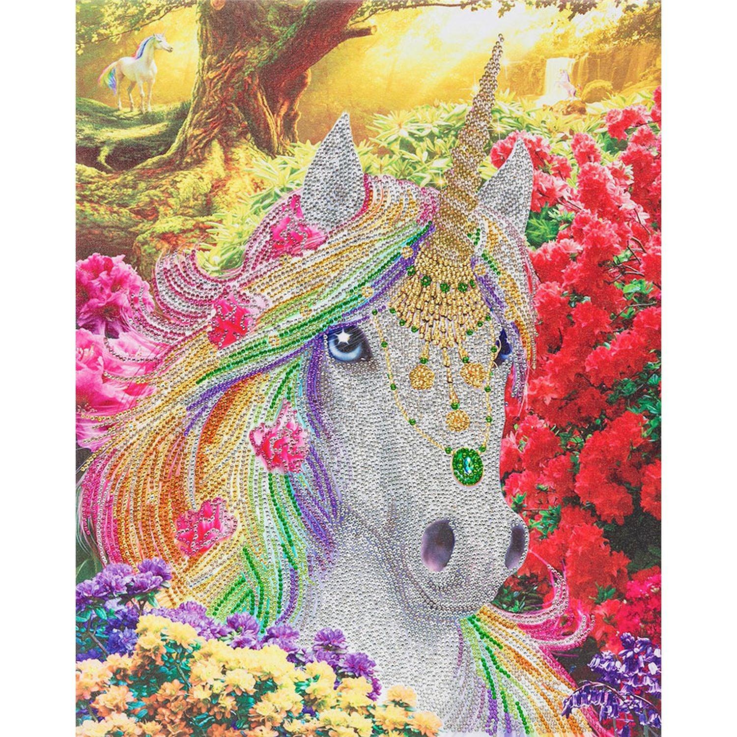 Crystal Art - Kit CA (Grand) - Forêt d'Unicornes