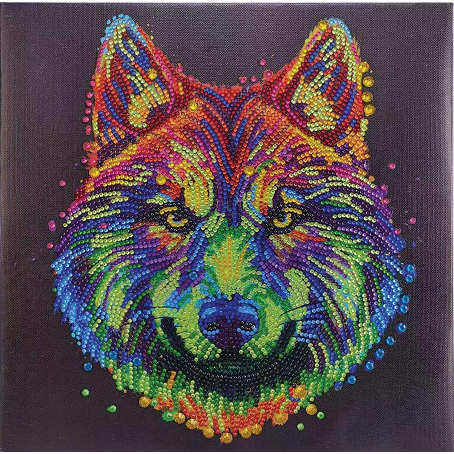 Crystal Art - CA Kit (Medium) - Colorful Wolf